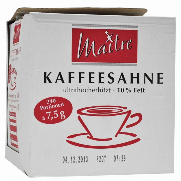 Maitre Kaffeesahne, 10% Fett, 240 Portionenn a 7,5g